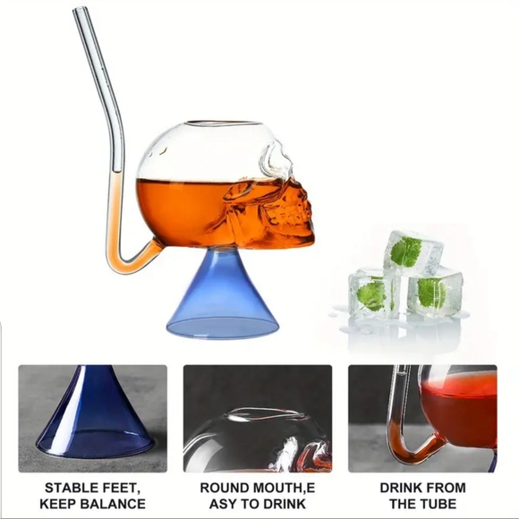 Vampire Skull Straw Glass - Picture 3 of 9